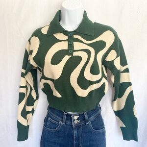 Cider Green and Cream Swirl Sweater